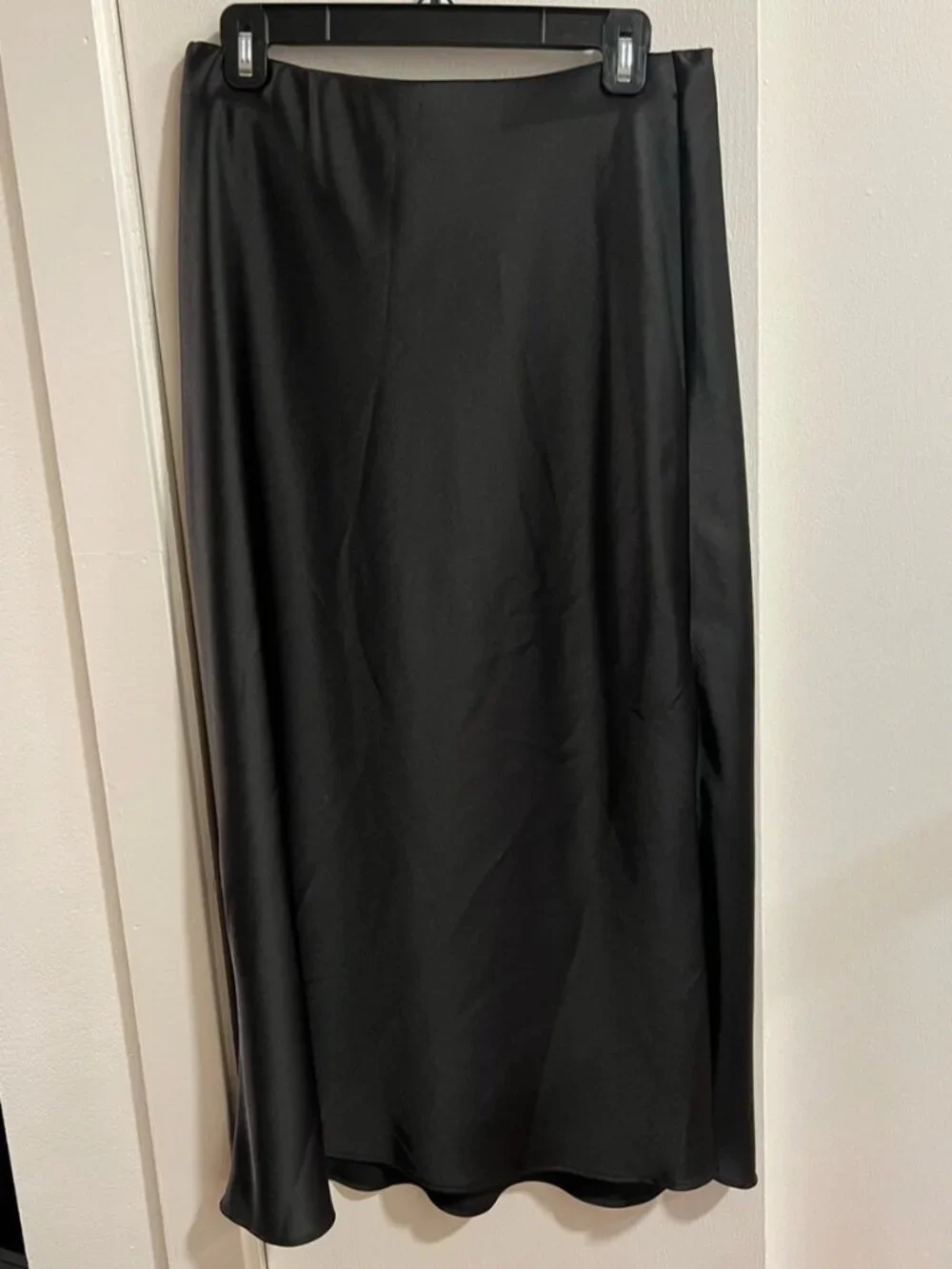 Black Satin Maxi Skirt